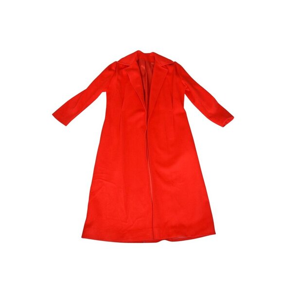 Vintage 70s Victor Joris for Riva Neiman Marcus Bright Red Wool Trench Coat S/M - Picture 12 of 12